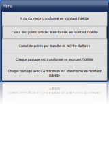 Menu Fidélité disponible